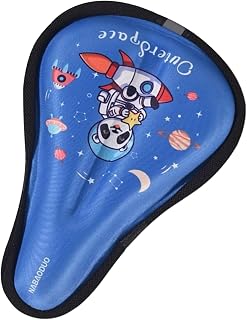 Cojín de asiento de bicicleta – Cojín de asiento de dibujos animados para niños, funda de sillín suave, acolchado grueso que absorbe los golpes, transpirable, ideal para bicicletas de montaña de