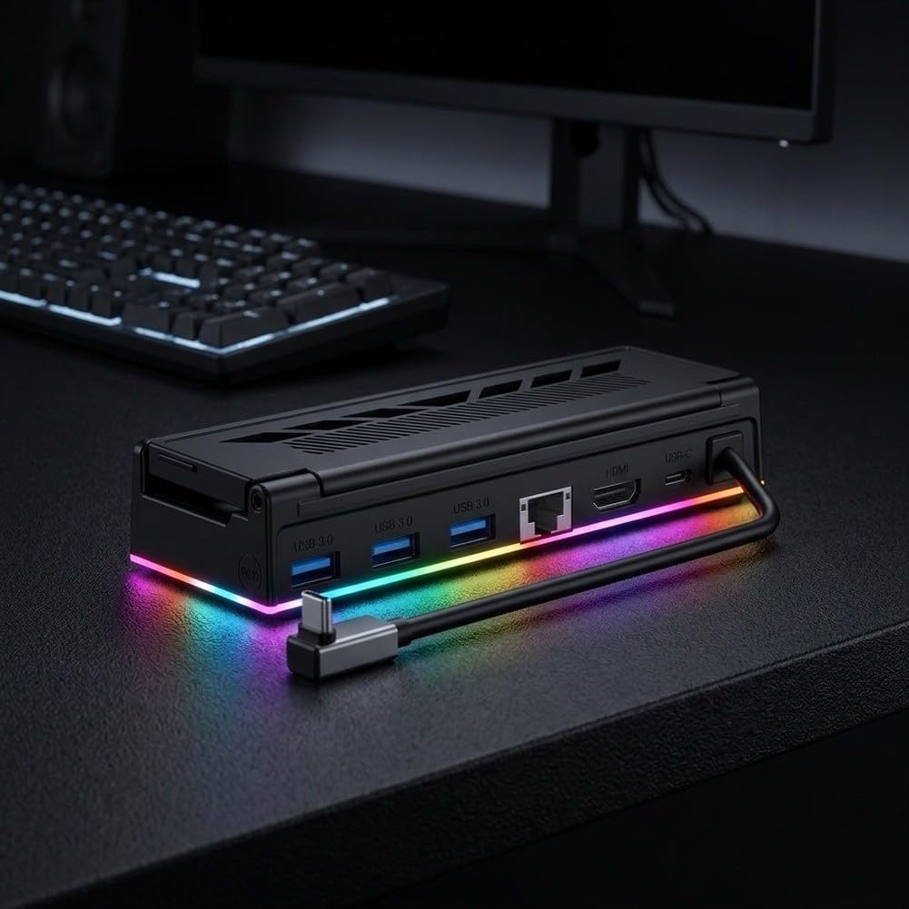 Station de Charge RGB pour steam Deck pour rog 100W Station de