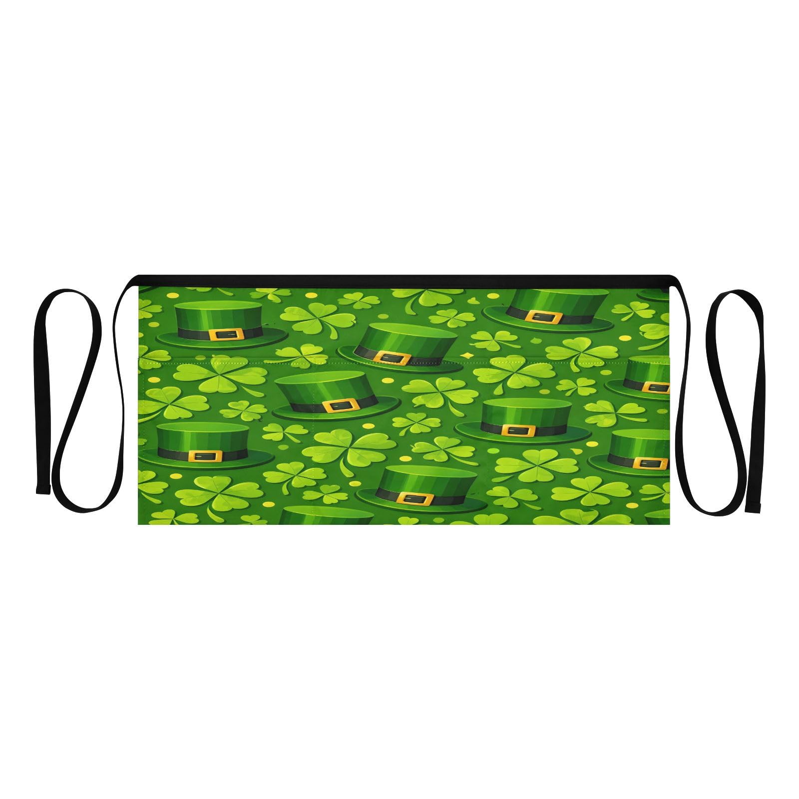 Happy St Patrick's Day 3-Pocket Server Apron Professional Waist Apron for Waitress by SDMKA – 25.2" x 11.8", Polyester, H59, Model g489435574p1023c1088s2479