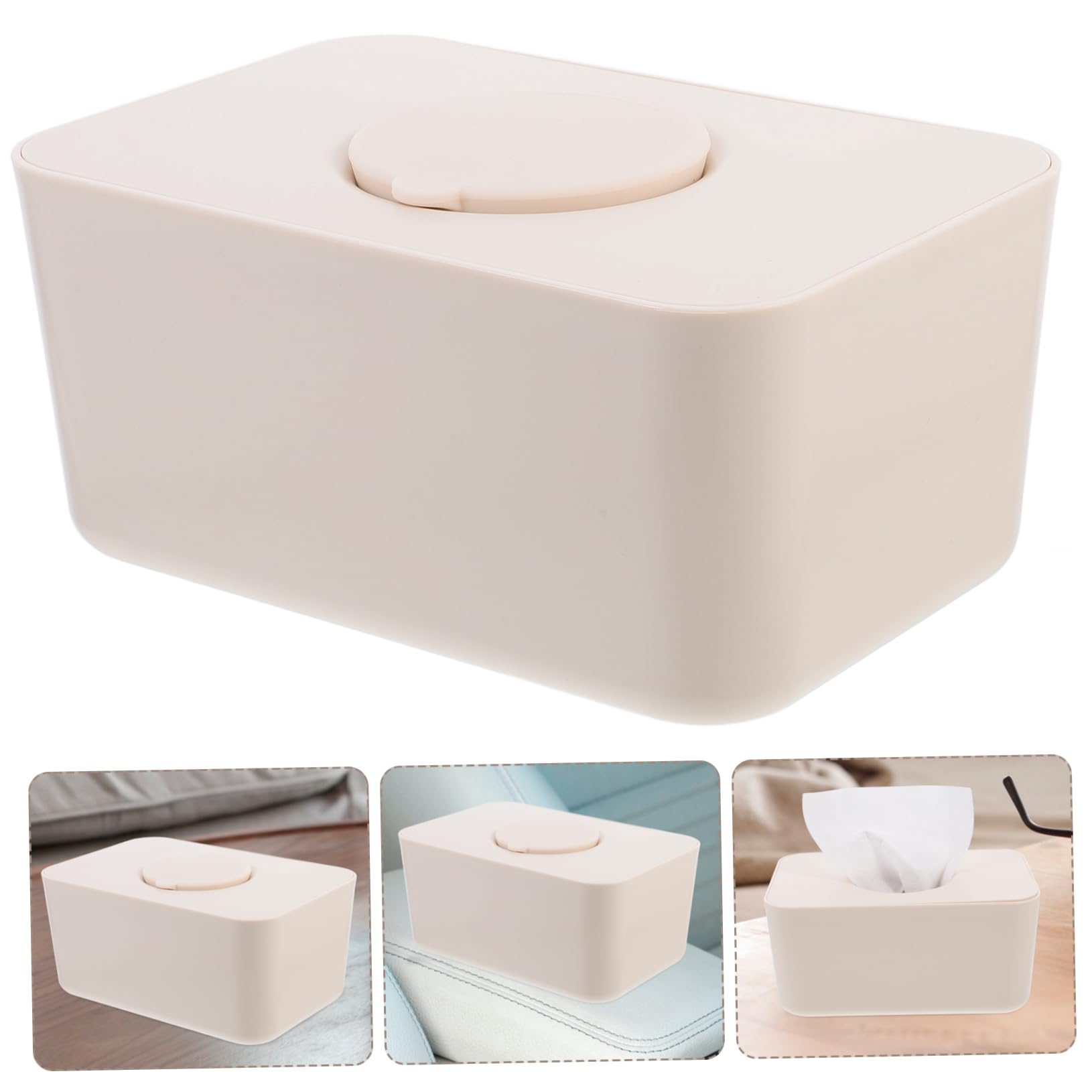 Sosoport Caja Dispensadora de Toallitas Húmedas de Silicona con Tapa Hermética Resistente y Versátil para Coche Oficina y Hogar Protección y Conservación de Pañuelos y Pañuelos de