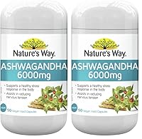 Nature's Way 6000 mg Ashwagandha 50 Capsules (Pack of 2)