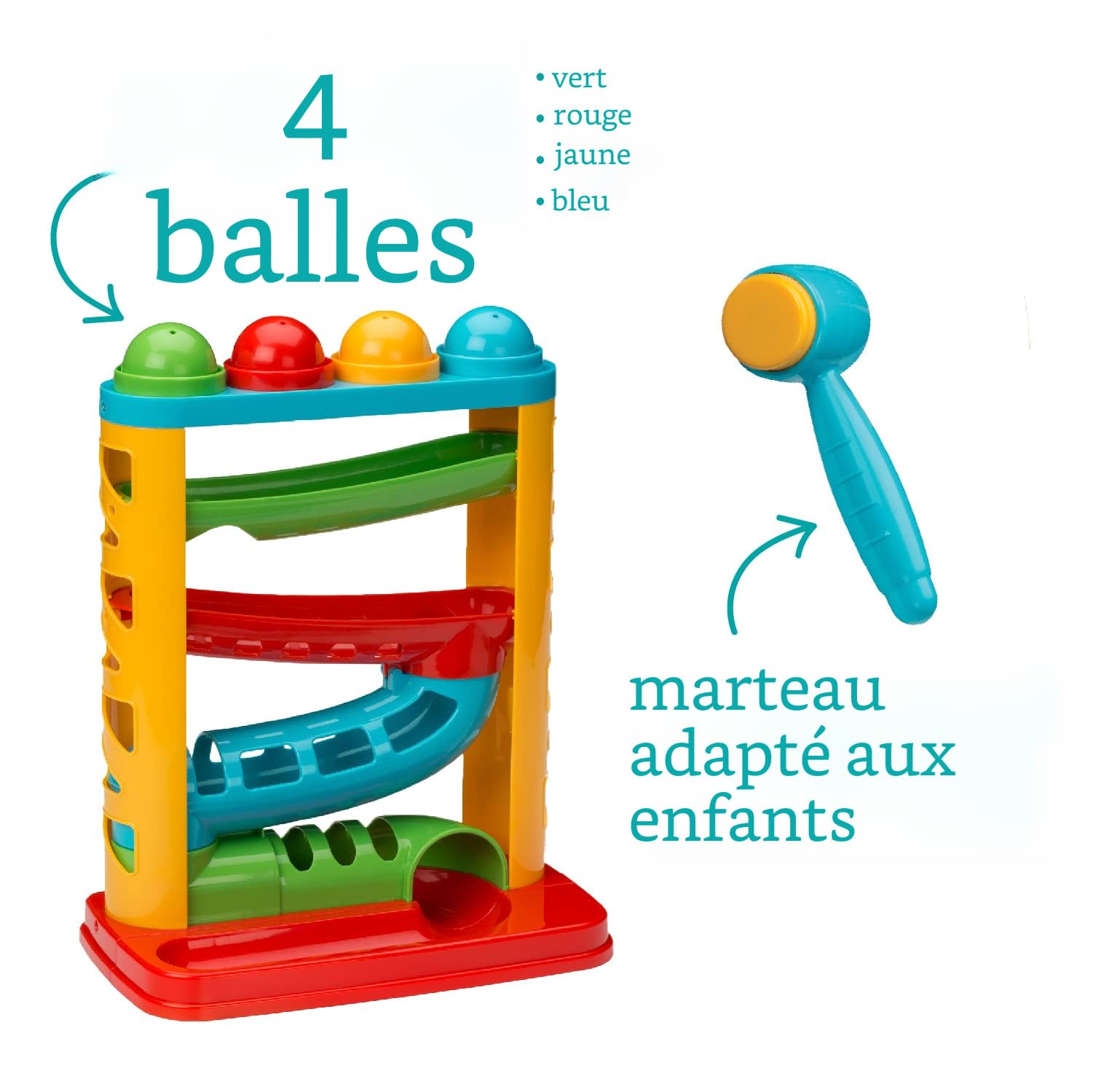 Infantino Tour de balles Bop & Drop - Jeu éducatif STEAM, compétences en coordination œil-main et jeu de cause à effet pour bébés et tout-petits, 12 mois et plus | Développe la Infantino Tour de balles Bop & Drop - Jeu éducatif STEAM, compétences en coordination œil-main et jeu de cause à effet pour bébés et tout-petits, 12 mois et plus | Développe la