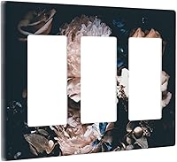 Vista 23 de Cubierta de Placa de Pared de 2 Pandillas de Mármol Abstracto, Placa Frontal de Interruptor de Luz Eléctrico Decorativa en Azul Marino y Oro