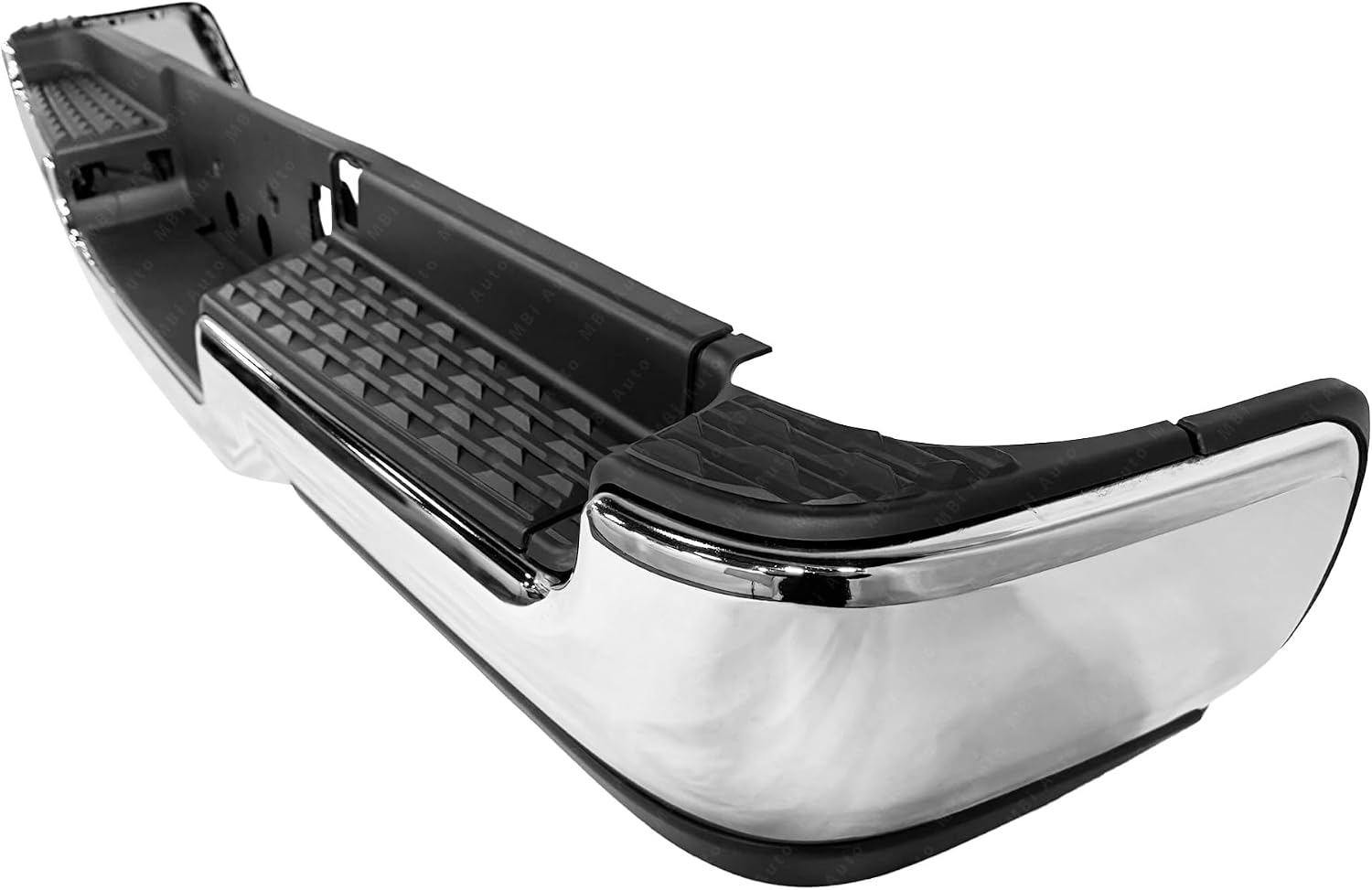 BUMPERS THAT DELIVER - Chrome, Steel Rear Step Bumper Assembly Compatible with 2019-2024 RAM 1500 w/Single Exhaust 19-24, CH1103136