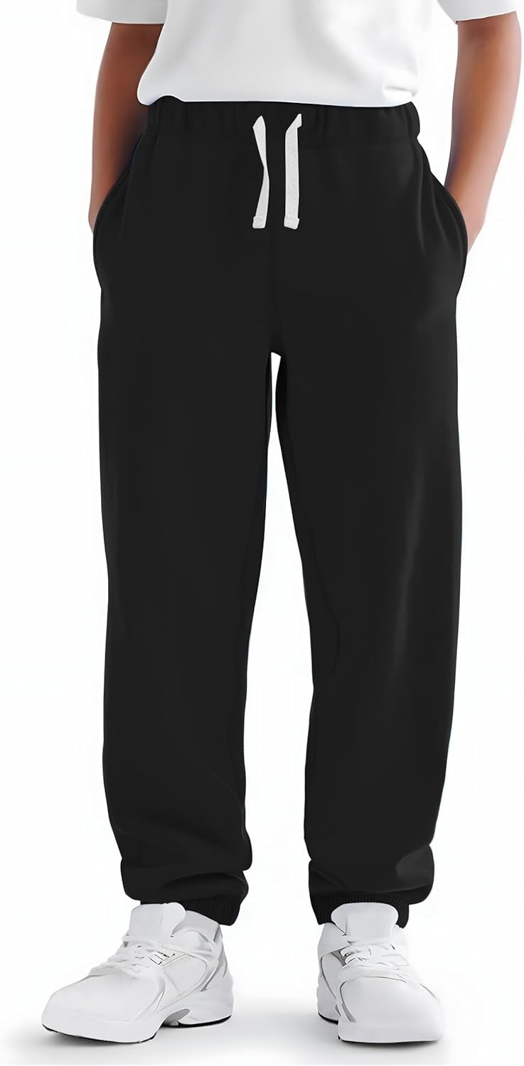 VOGRYE 3 Pack Boys Cotton Toddler Sweatpants Boys Joggers Pants with Pocket Drawstring for Kids 2T-14 Years - Image 2