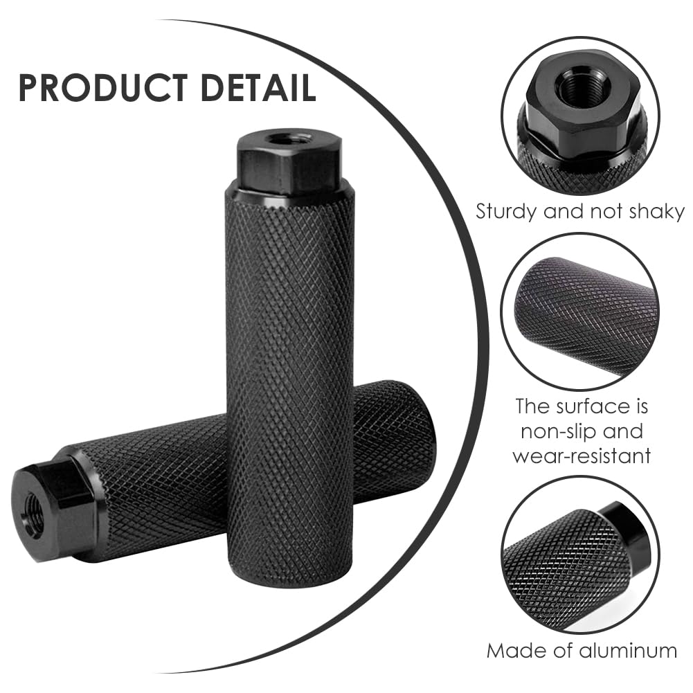 Puños Para Bicicleta 2 Clavijas BMX Aleación Aluminio - Antideslizantes,  100mm Negro Clavijas Acrobacia BMX Aleación Antideslizante, image size:1001x1001