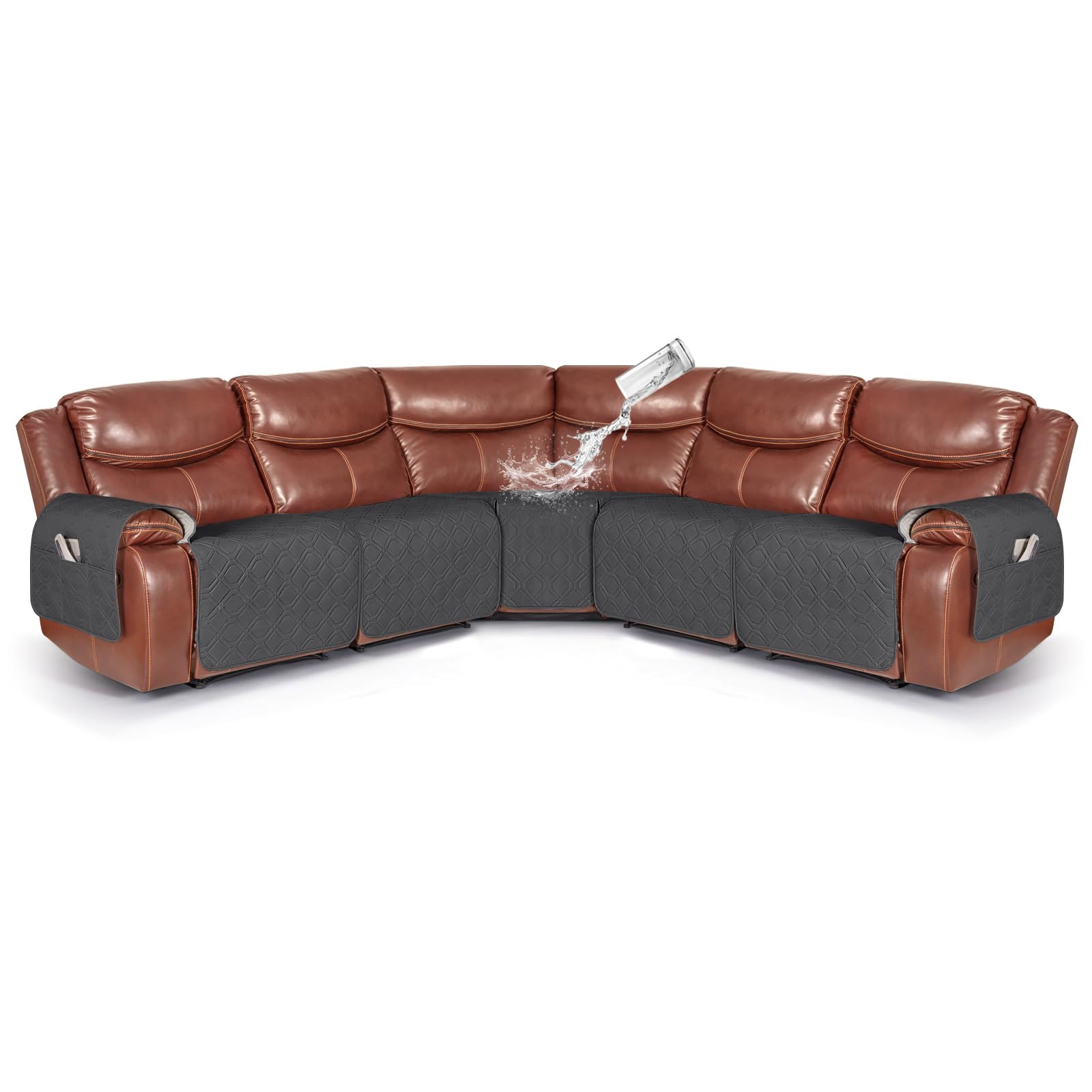 VANSOFY Extra Large Reclining Sectional Couch Covers, Waterproof 5-Piece  Sofa Covers for L Shape Sectional Sofa Corner Seater Washable Slipcover