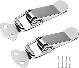 Catelves 2 Pack Stainless Steel Ratchet Latches for Doors, Windows, Cabinets and Box Lids
