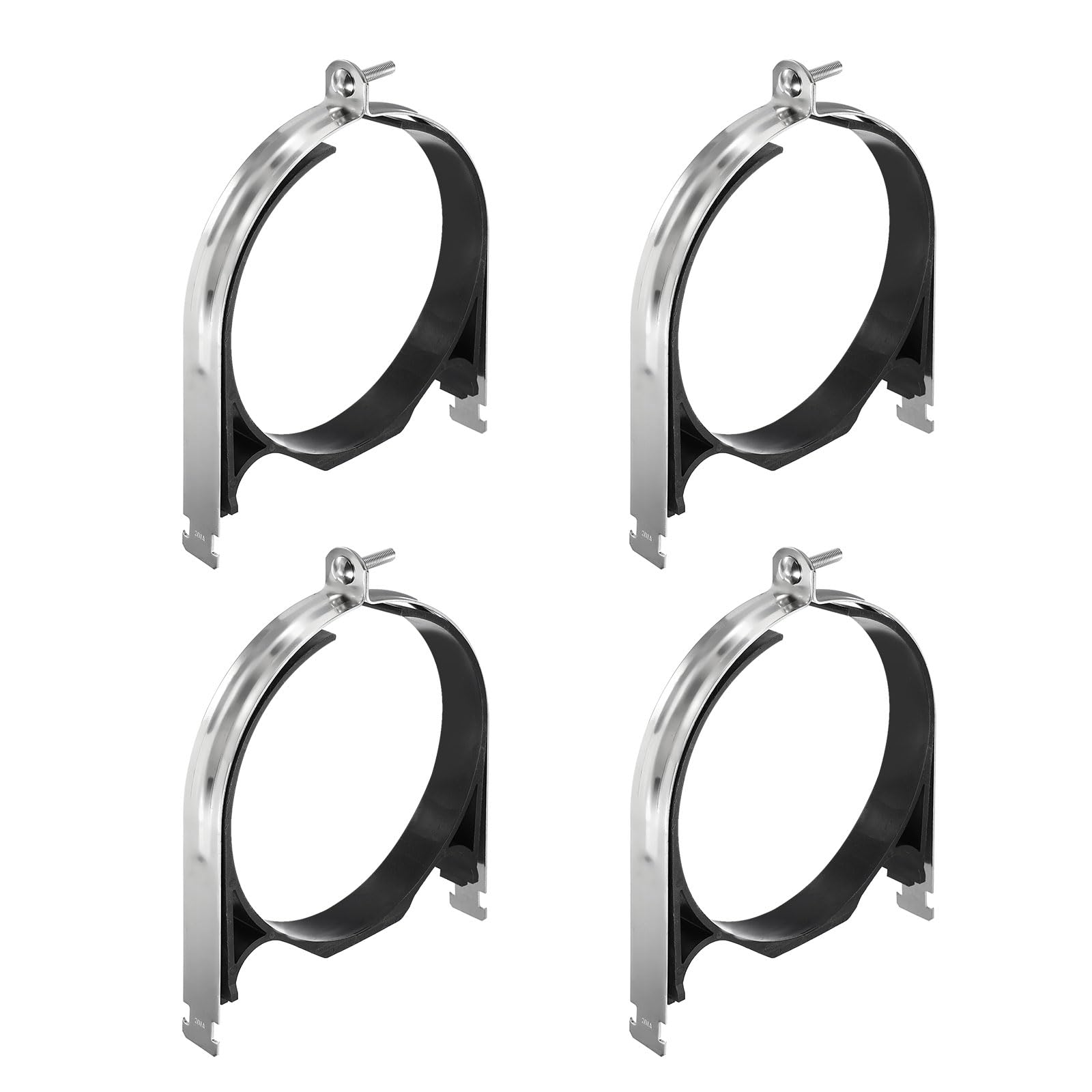 QUARKZMAN 4 Piezas Abrazadera De Soporte Con Amortiguador De Goma 7-1/2" Universal Abrazaderas De Soporte De Acero Inoxidable 304 Con Tornillo Y Tuerca Para Tubería De Cobre PEX Tubos CVPC