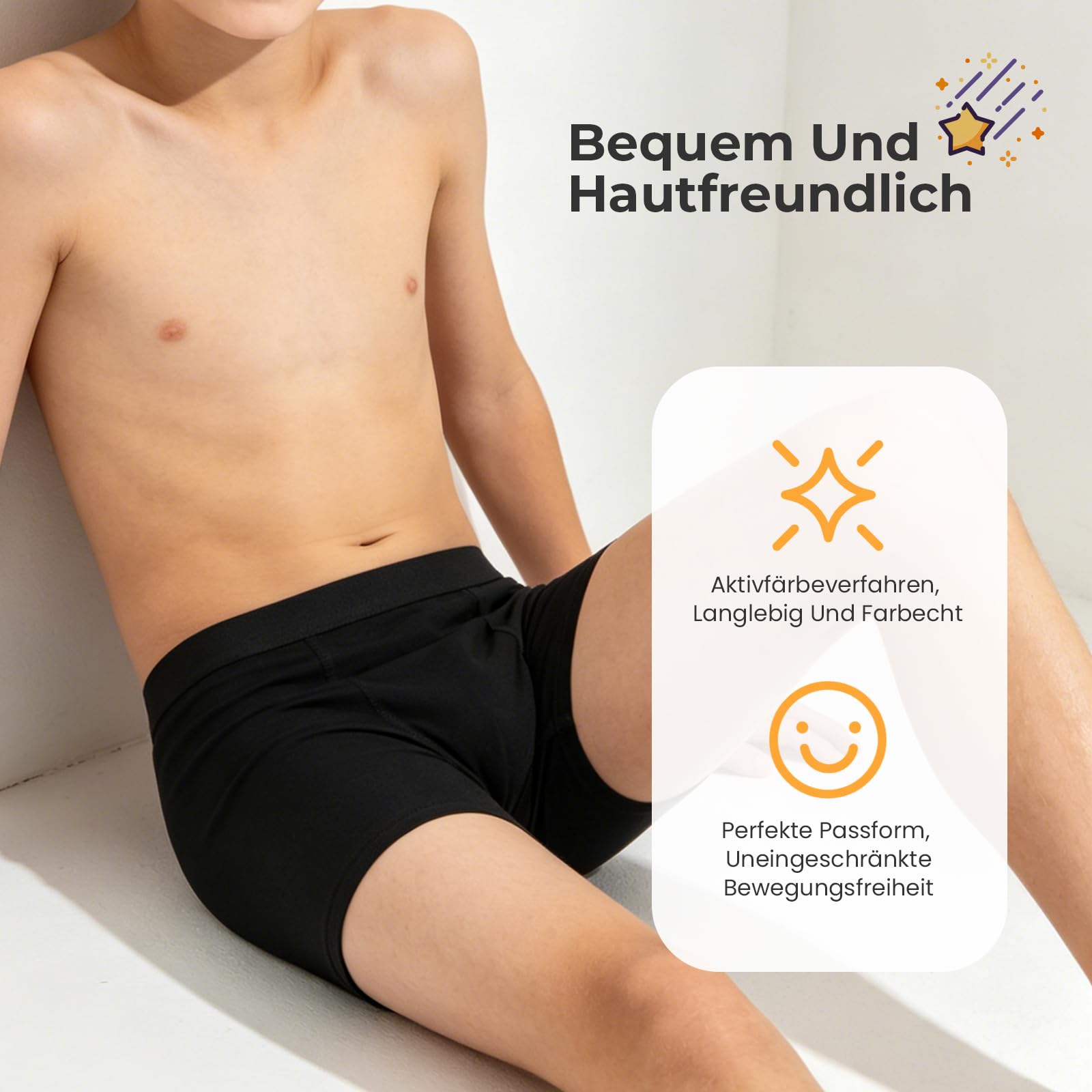 L&K-II Intimo da Ragazzo, Boxer da Bambino Basic, Confezione da 10 Mutande in Cotone per Bambini da 8 a 16 Anni Nero 146/152 Boxer Bambino 12 Anni