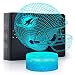 Produktbild Ikavis 3D-LED-Nachtlicht, Fußballhelm, Delfine, flach, Acryl, Illusions-Beleuchtung, Lampe mit 7 Farben und Touch-Sensor, Sport-Fan, Nachtlicht für Kinder, Jungen, Mädchen, Männer oder Frauen