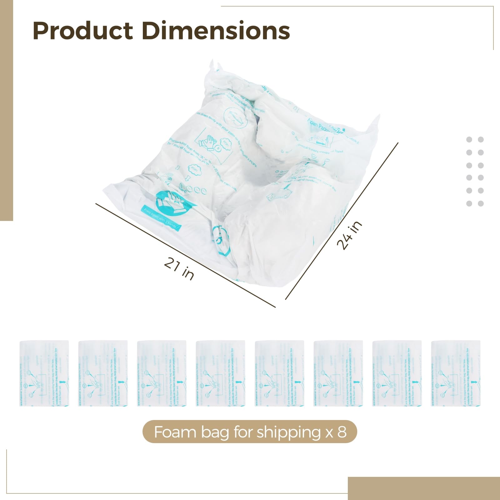 8 Stück expandierende Schaumstoff-Versandtaschen | Sofortige Schutzverpackungslösung für sichere Paketzustellung