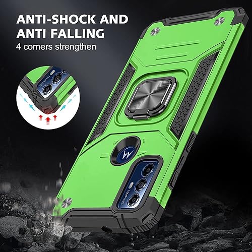 Miniatura 2 de Funda para Moto G Play 2023, Motorola G Play 2023 con protector de pantalla HD, soporte giratorio de grado militar de 360 (resistente), fundas