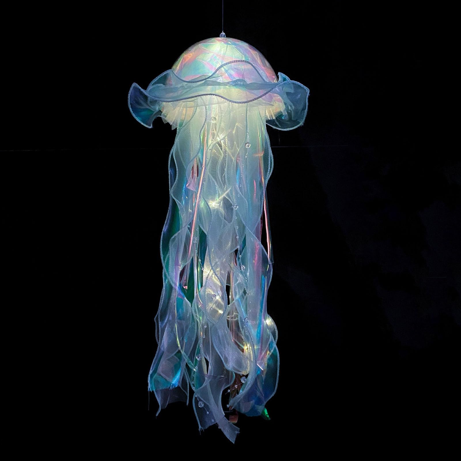 squarex Jellyfish Lantern Lamp Decoration Jellyfish Light Lamp for Little Mermaid Birthday, Under The Sea Ceiling Hanging Lamp Wedding Ocean Decor Supplies Gifts for Kids (No Need to DIY) #A