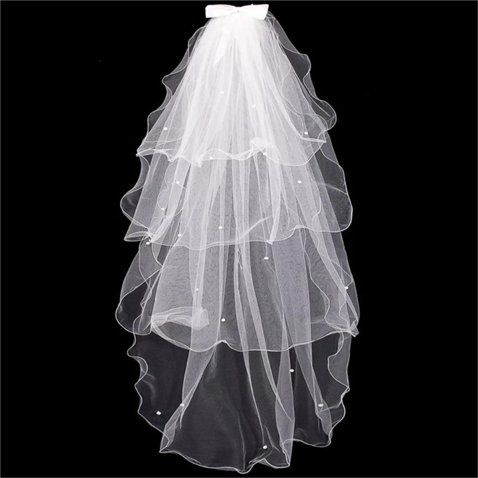 Abito Velo da Sposa Veli di Tulle Bowknot Pettine for Velo for Capelli Multistrato da Sposa for Accessori for Capelli di Fidanzamento