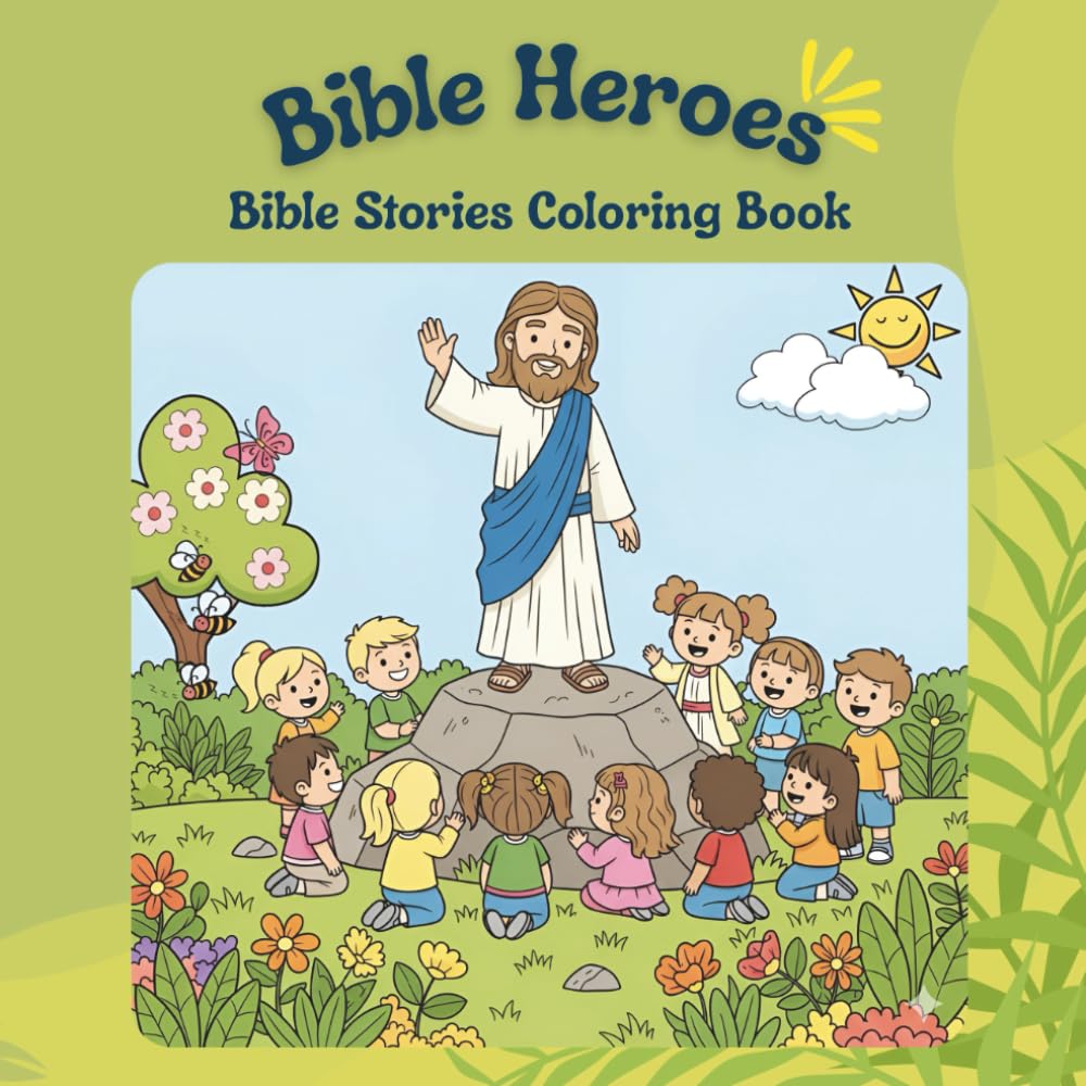Bible Heroes : Bold and Easy Bible Stories Coloring Book for Kids and Teens | Bible Coloring Book | Christmas Gifts | Gifts for Christians
