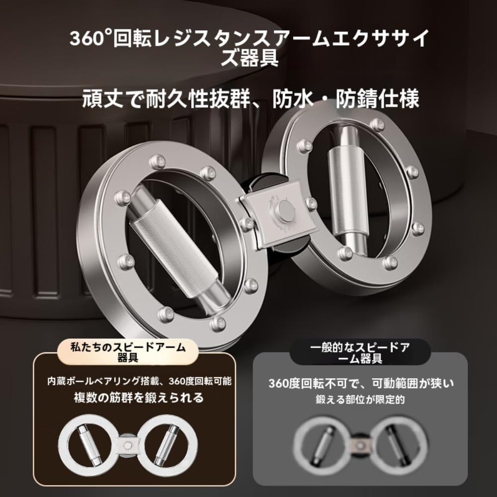 スタミナ・スピード・筋力を同時に鍛える！バーンマシン2（BURN MACHINE2） スピニングバーンマシン、ボクシング用前腕トレーナー、男女兼用腕力トレーニング器具、家庭やジムでのトレーニングやリハビリのための腕と肩
