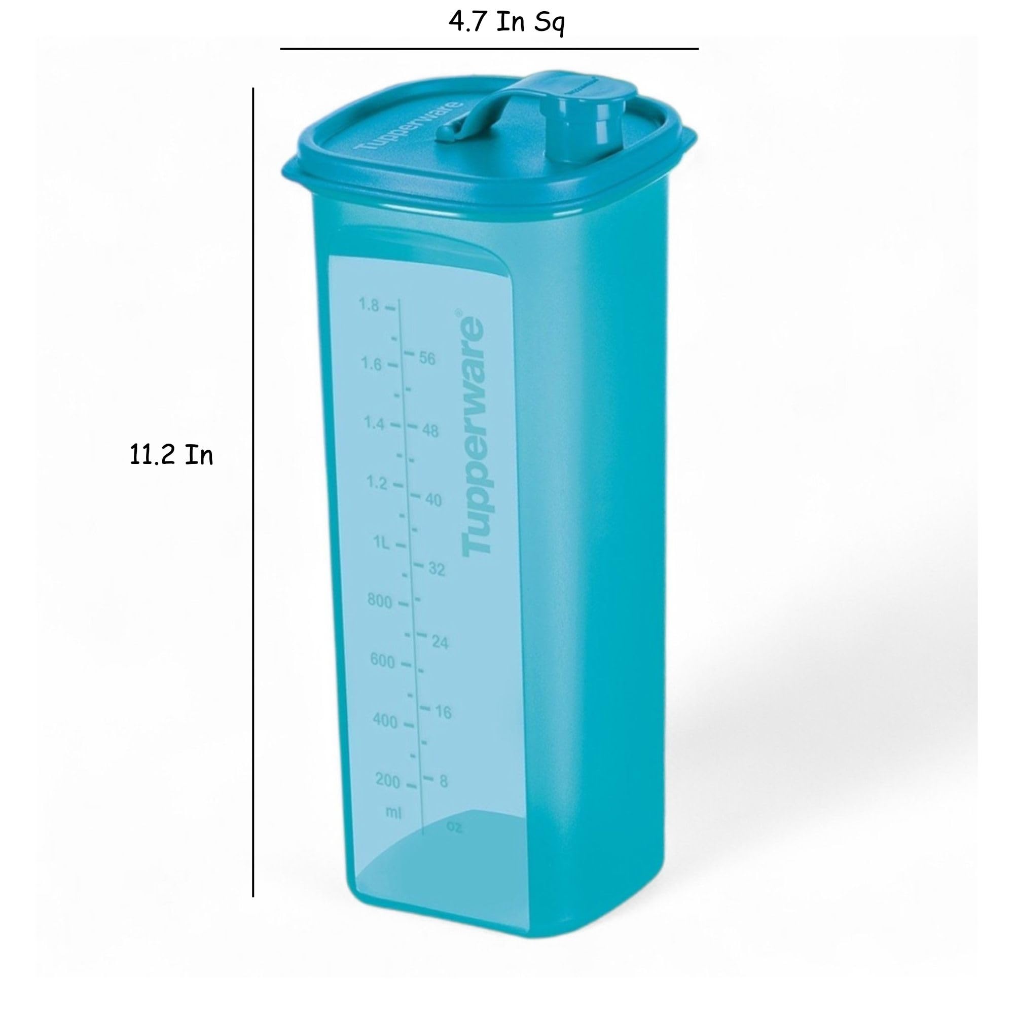 Amazon | Tupperware Slim Line Square 2 Qt Pitcher Aqua Blue