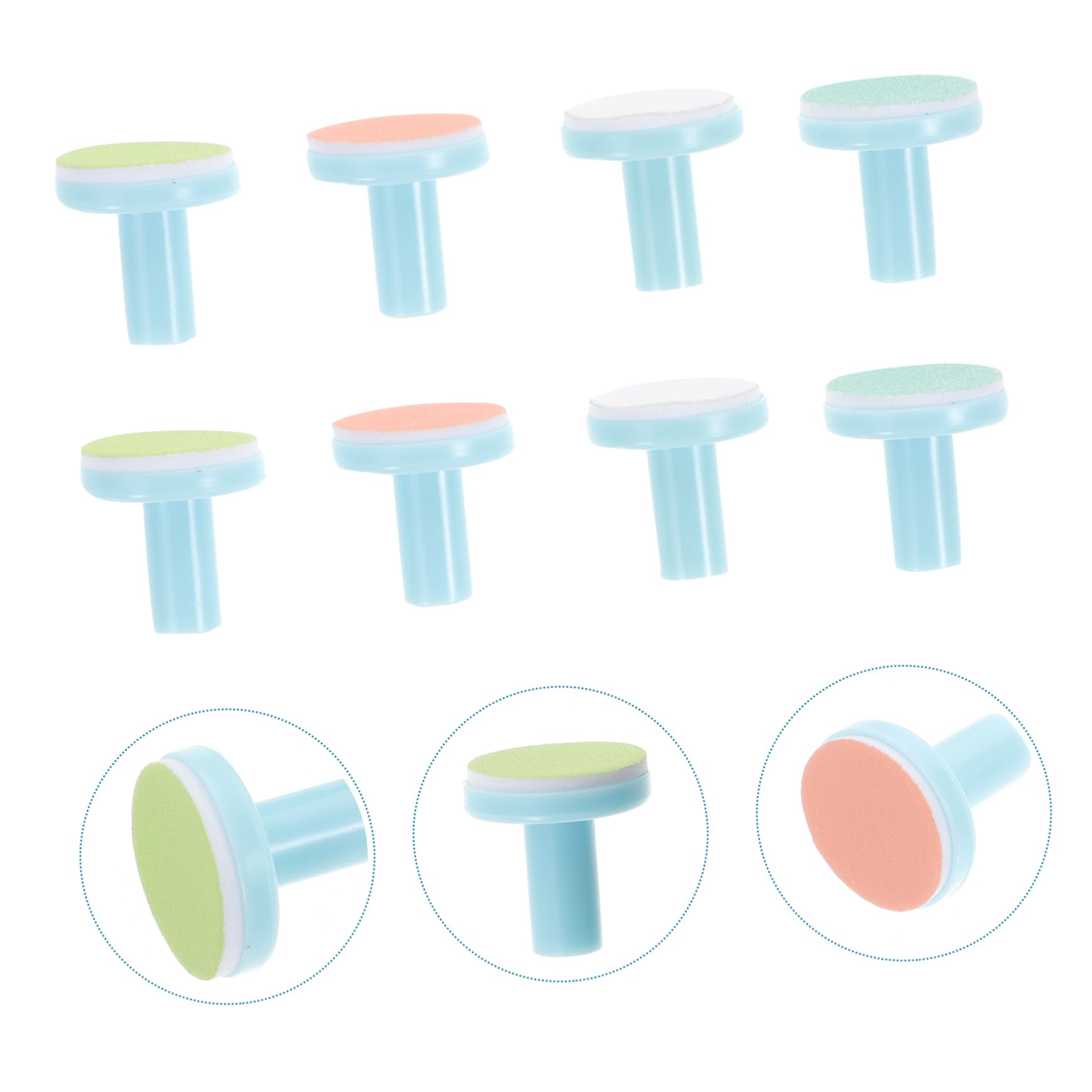NOLITOY 8pcs Baby Nail Drill Replacement Pads Electric Nail Buffer Baby Nail Trimmer Grinding Heads Nail File Safe for Boys and Girls Random