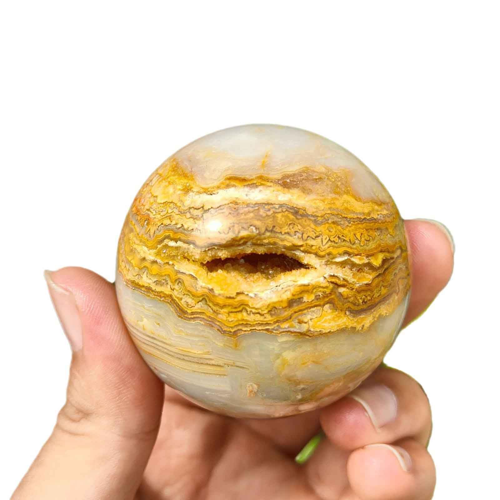 vfdaSWQQ crystal ball, Gemstone Healing Crystal Energy Ball Round Sphere Specimen Collection Pocket Palm Worry Stone