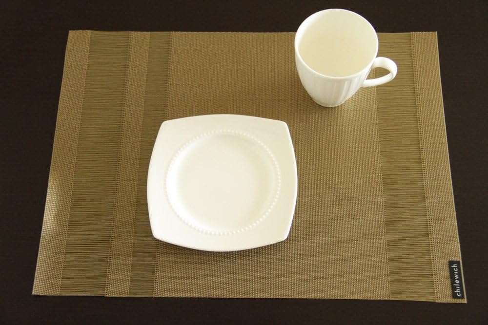 Amazon Chilewich(チルウィッチ) ランチョンマット TUXEDO STRIPE(タキシード ストライプ) Gold 【並行