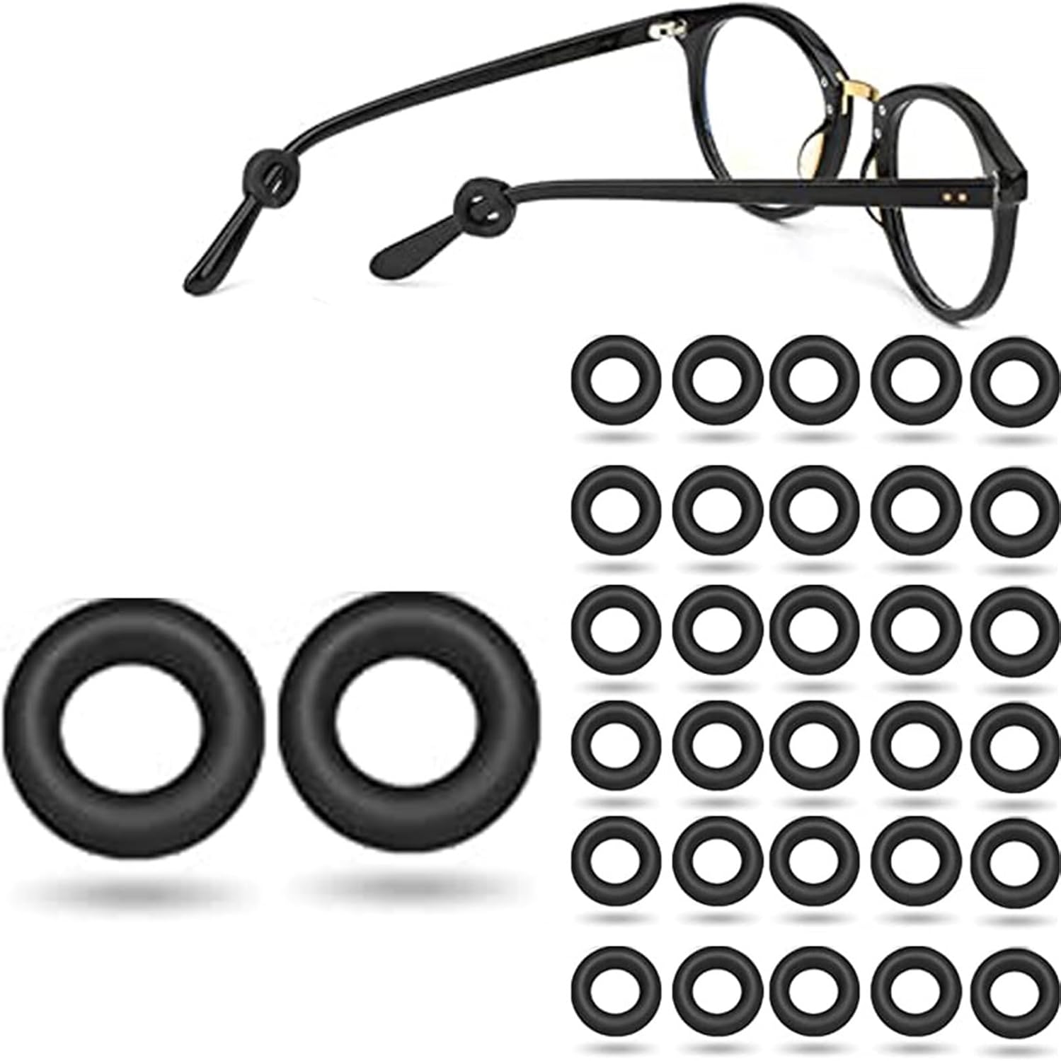 Anchor Eyeglasses Ear Grips 50Pairs Elastic Retainer Holder for Eyeglass Sunglasses Secure Fit Accessories