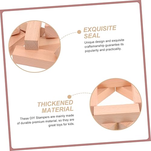 Miniatura 2 de EXCEART 8 piezas de suministros de tallado de madera para tallar, palo de patio, diario de madera de balsa, sello de libro, bloque de construcción