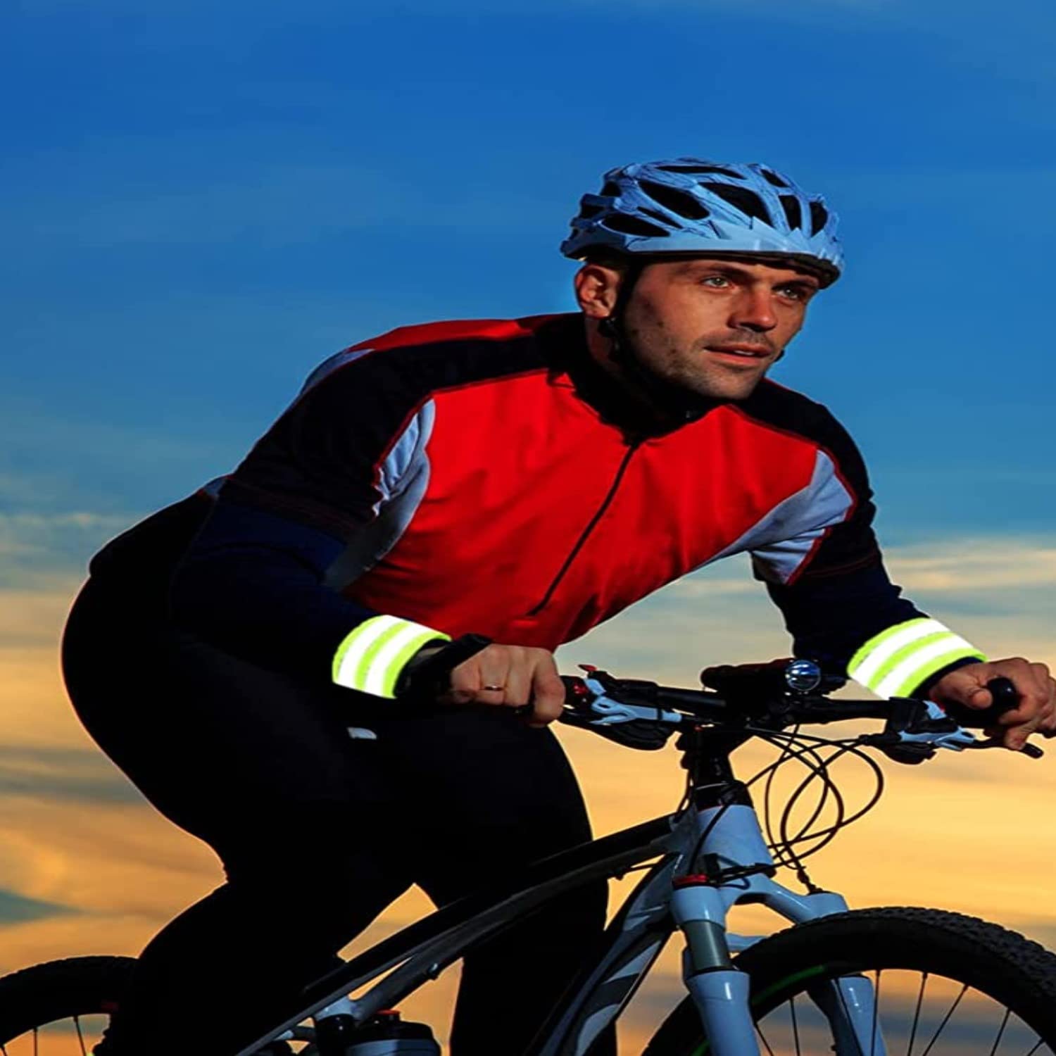 KOMUNJ 8 fasce riflettenti riflettenti ad alta visibilità per ciclismo, trekking, motociclismo, equitazione o corsa