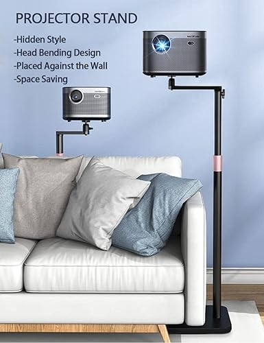 Miniatura 2 de Soporte para proyector de piso, altura ajustable, 16 a 48 pulgadas, soporte de techo universal para proyector de rotación de 360 grados, compatible