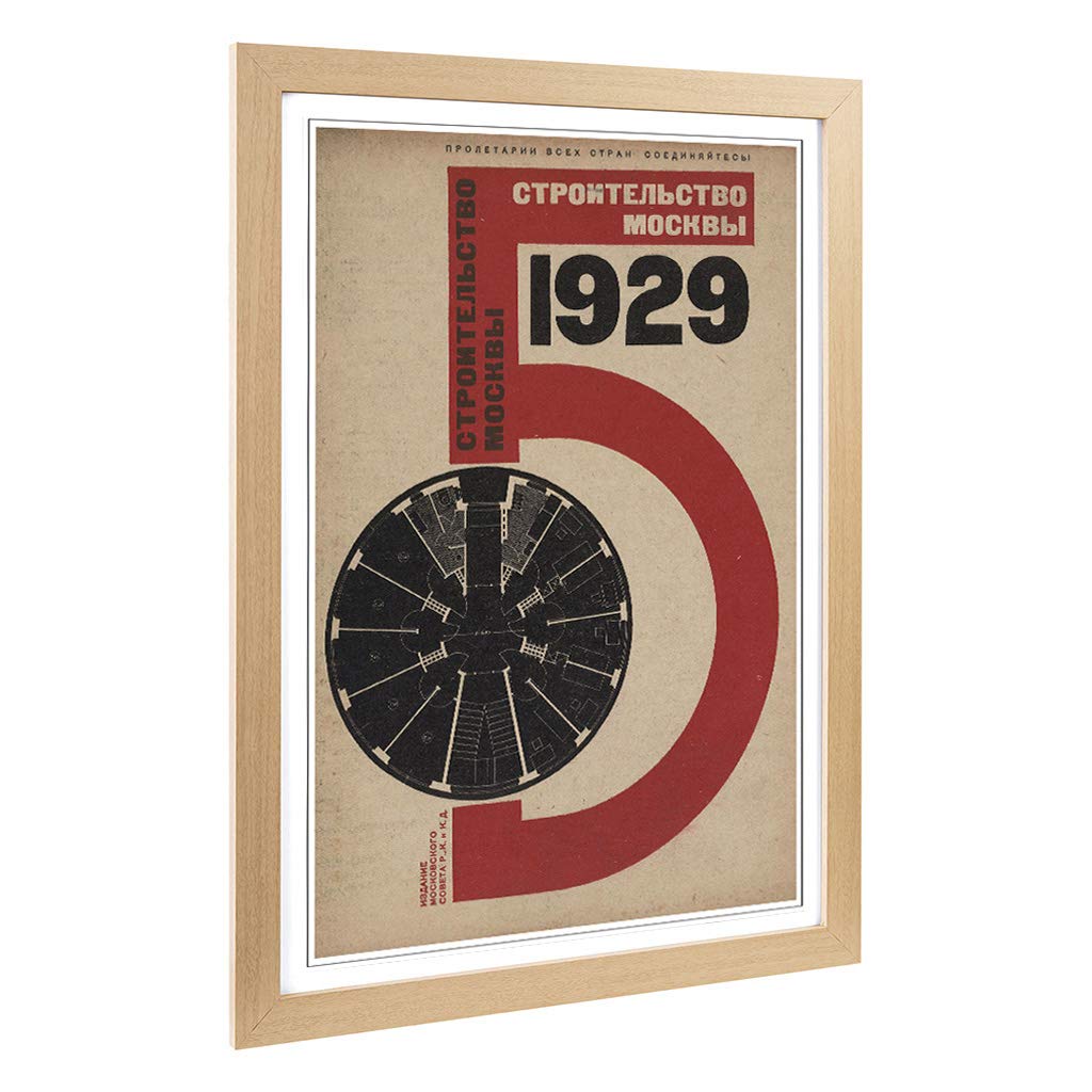 Big Box Art Framed Print of El Lissitzky Russian Constructivist Cover Design | Wall Art Picture | Home Decor for Kitchen, Living Room, Bedroom, Hallway, Oak, A2 / 24.5x18 Inch / 62x45cm