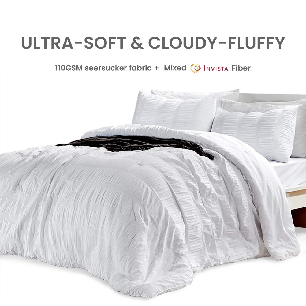 Amazon｜SLEEP ZONE オールシーズン シアサッカー 掛け布団セット 高級