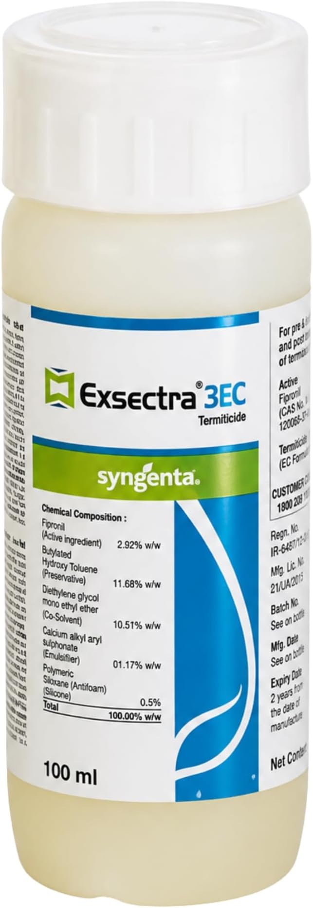 Syngenta Exsectra 3EC Termite Killer 100ml | Fipronil 2.92% Anti-Termite Treatment for Wood, Walls & Soil | Pre & Post Construction | Long-Lasting Termite Control Solution