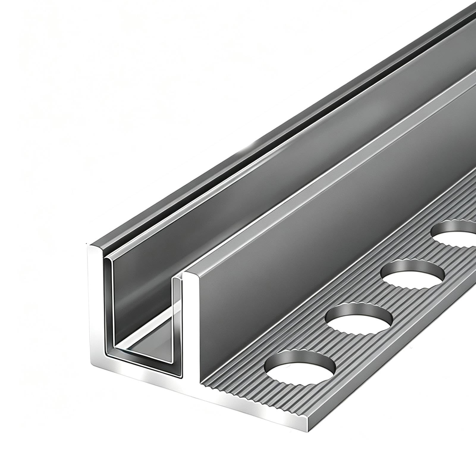 perfil Aluminio Ducha Riel Inferior de Aluminio para Puerta de Ducha