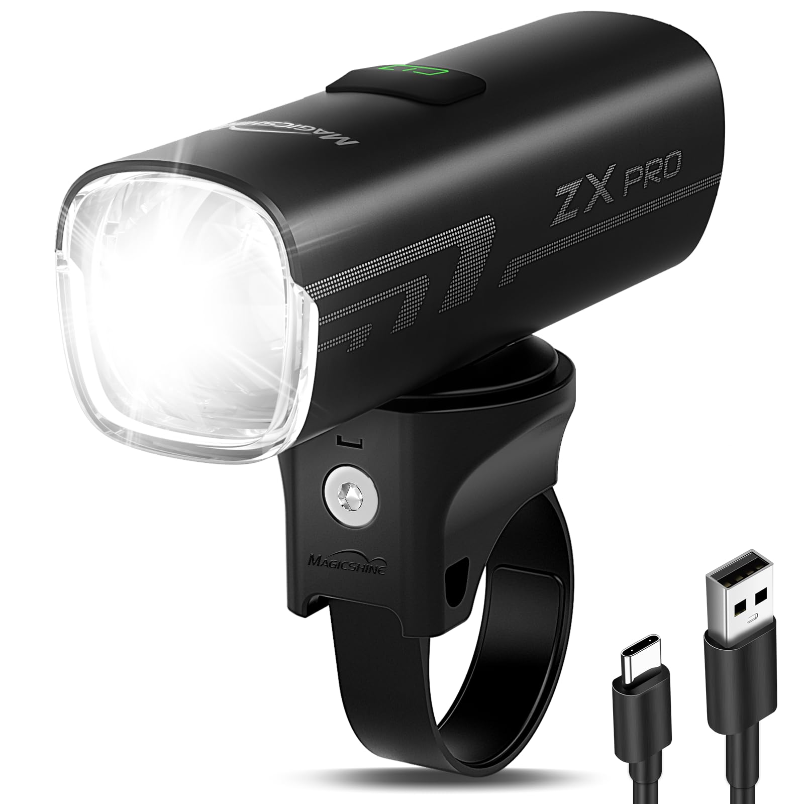 MagicShine ZX Pro Fahrradlicht 100 Lux, StVZO Zugelassen mit 3 Leuchtmodi LED Fahrradbeleuchtung, IPX6 Wasserdicht Fahrradlicht USB Aufladbar Fahrradlampe Frontlicht, Gut für Fahrrad Pendeln