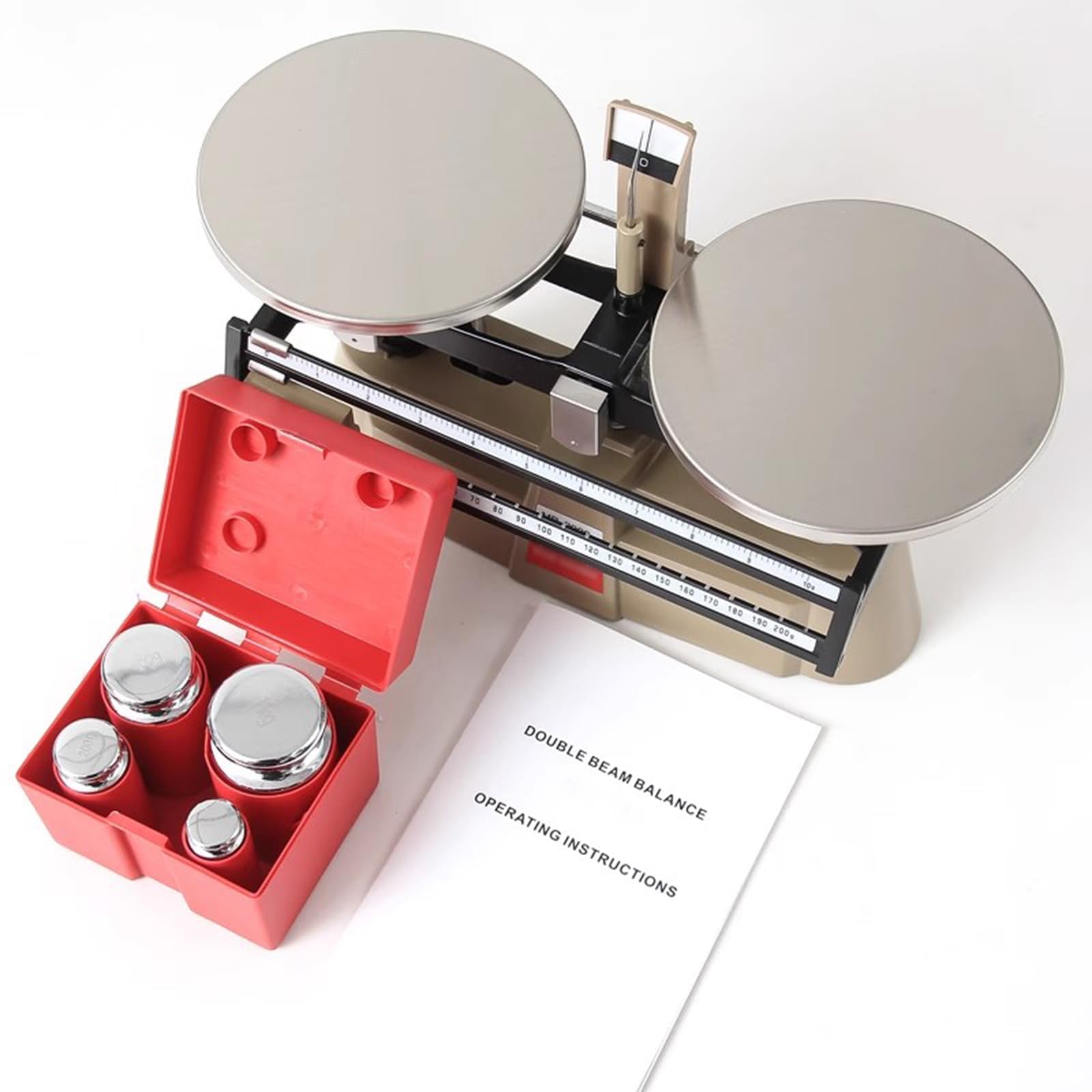 Equilibrio mecánico de precisión, 0.1g-2000g Escalas analíticas de la Doble sarrena del Laboratorio, con la Perilla de Ajuste Cero, Kit de Peso, para Las universidades, Laboratorio