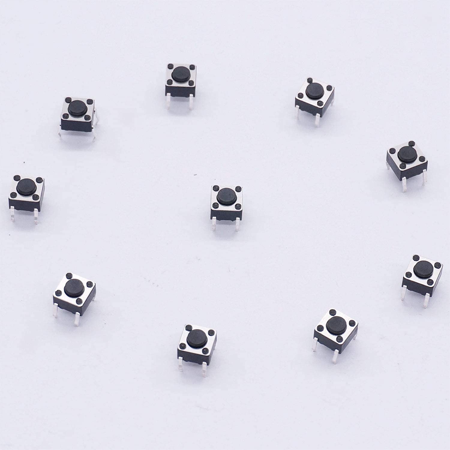 INTERRUPTEURS TACTILES 6x6x6mm - Lot De 100, 4 Broches, Momentané, Pour Projets électroniques (DC12V, -30°C à +70°C) - 9