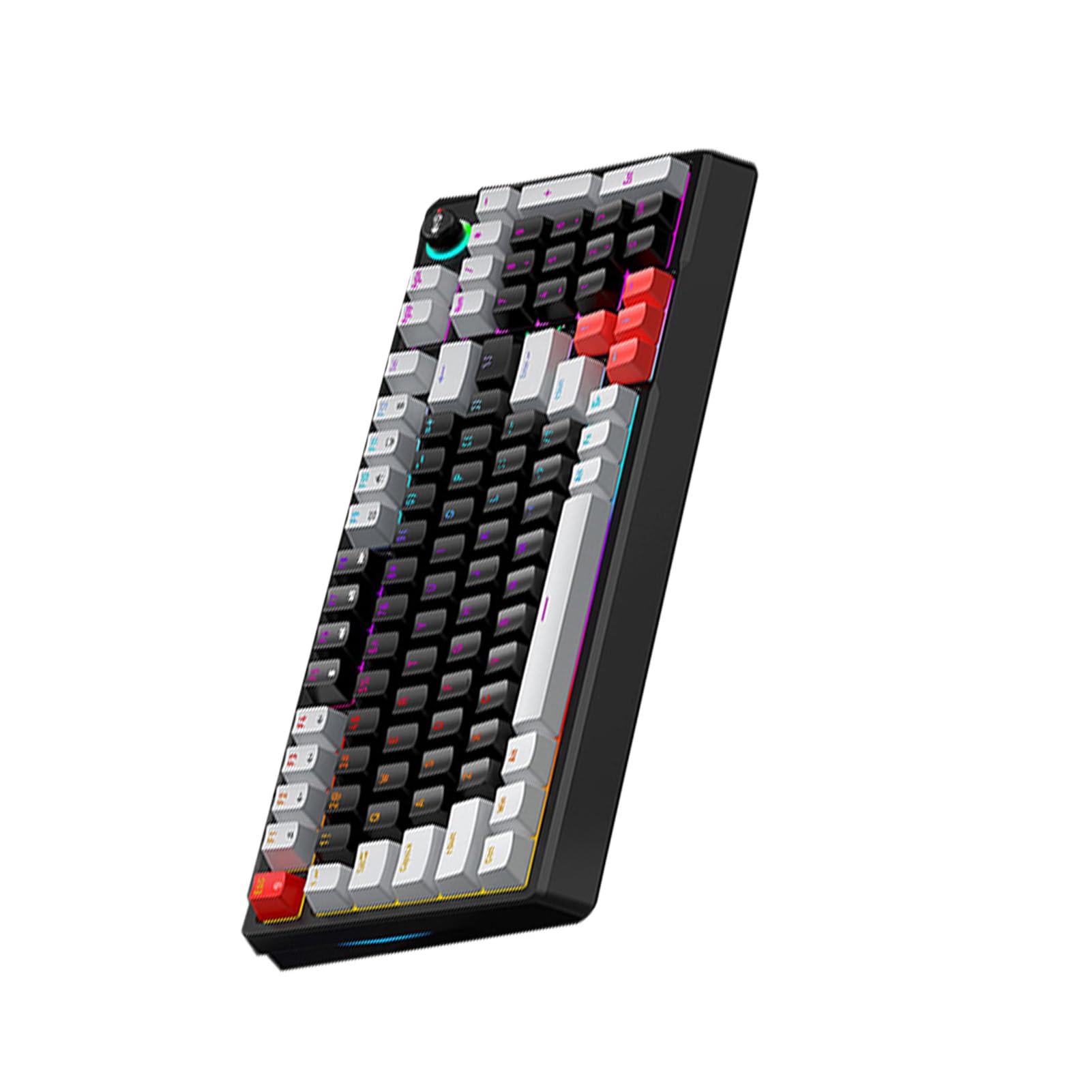 Tastiera Meccanica T50 RGB, Tastiera con Interruttore Blu Sostituibile a Caldo da 98 Tasti, con Illuminazione Dinamica e Controllo Tramite Manopola, Ideale per Giochi per Computer, (#2)