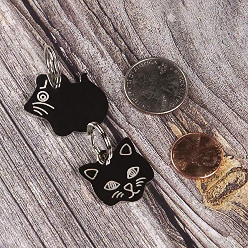 Image of Stainless Steel Cat ID Tags - Engraved Personalized Cat Tags Includes up to 4 Lines of Text with Mouse Shape