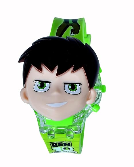 Lionmati Watch for Boys Ben 10 Spider Man Kids Light Glowing Watch with Music Tune and Face Cover Multicolor Led Digital Light Kid Watch {3-9 Year Red