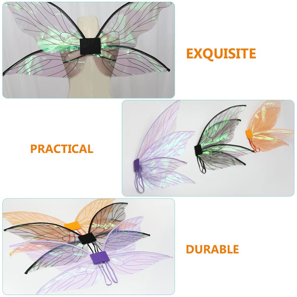 Alipis Ailes De Cigale pour Déguisement Cosplay Fête Carnaval Accessoires De Costume Femme Filles 30"X14" Ailes De Fée Légères Et Faciles À Porter