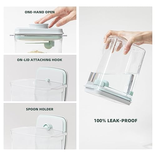 Miniatura 3 de Contenedor de viaje Formula - Recipiente de leche en polvo para dispensador de leche en polvo con cuchara y raspador 28.22 oz 77.8 fl oz transparente