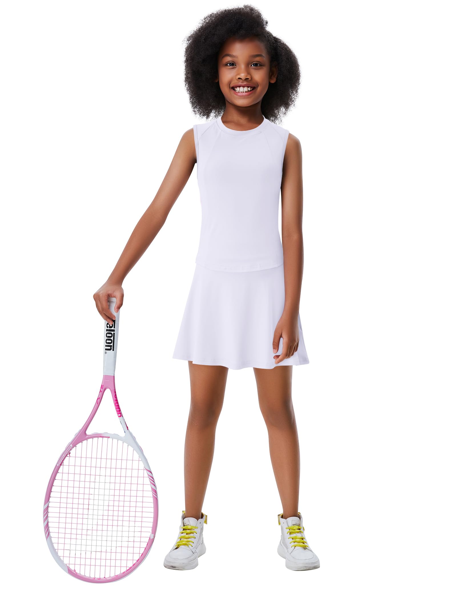 Tennis- und Golf-Outfit für Mädchen, ärmelloses Tanktop und Skorts, Sportrock, Kleid mit Shorts, 4–12 Jahre