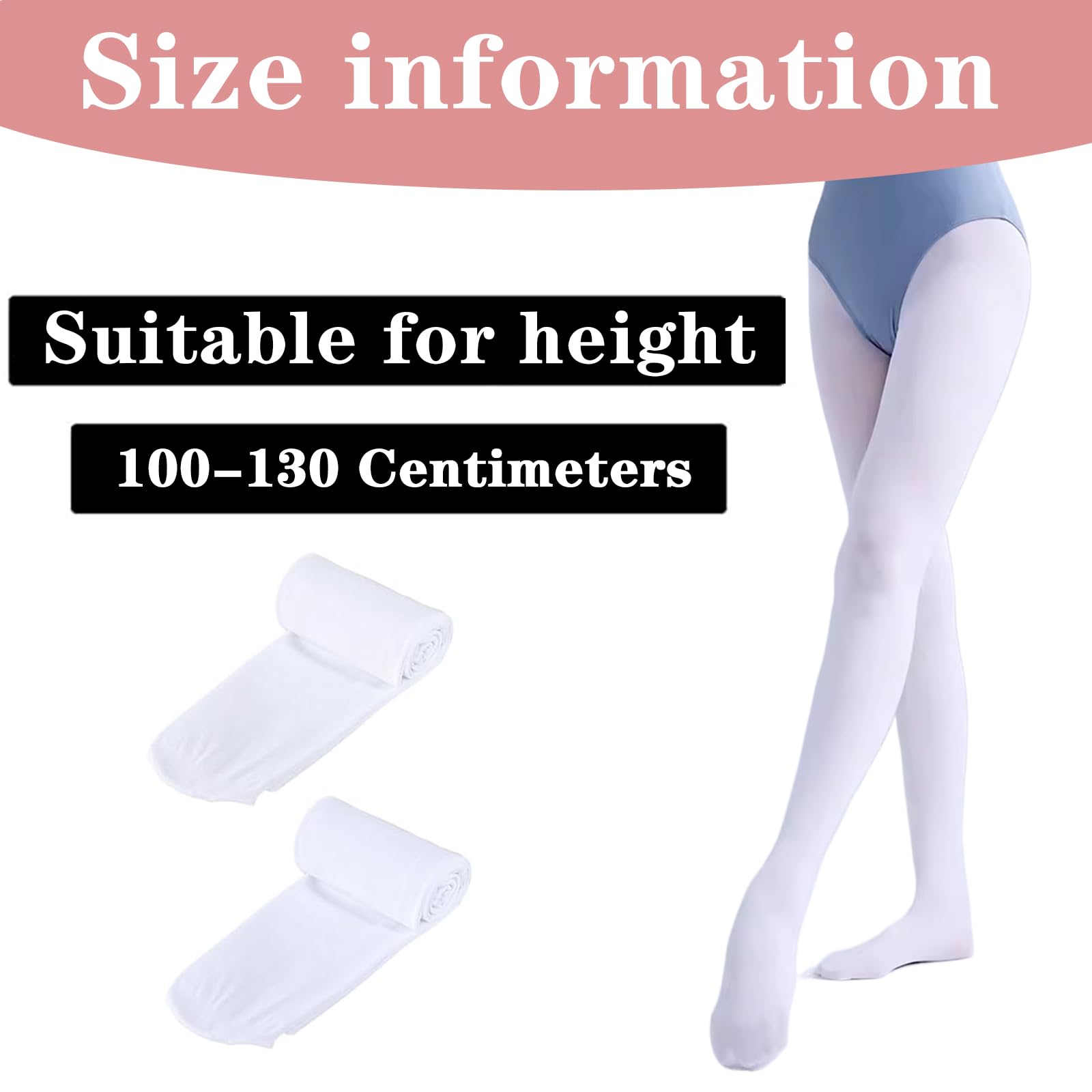 VINZOR Medias de ballet para niña 5-9 años 100-130 cm 2 piezas