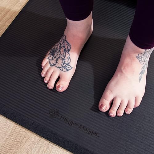 Miniatura 9 de Hugger Mugger Ultimate Cushion - Tapete de yoga negro  Lo último en grueso, agarre, suave esterilla de yoga extra larga y ancha y extra acolchada