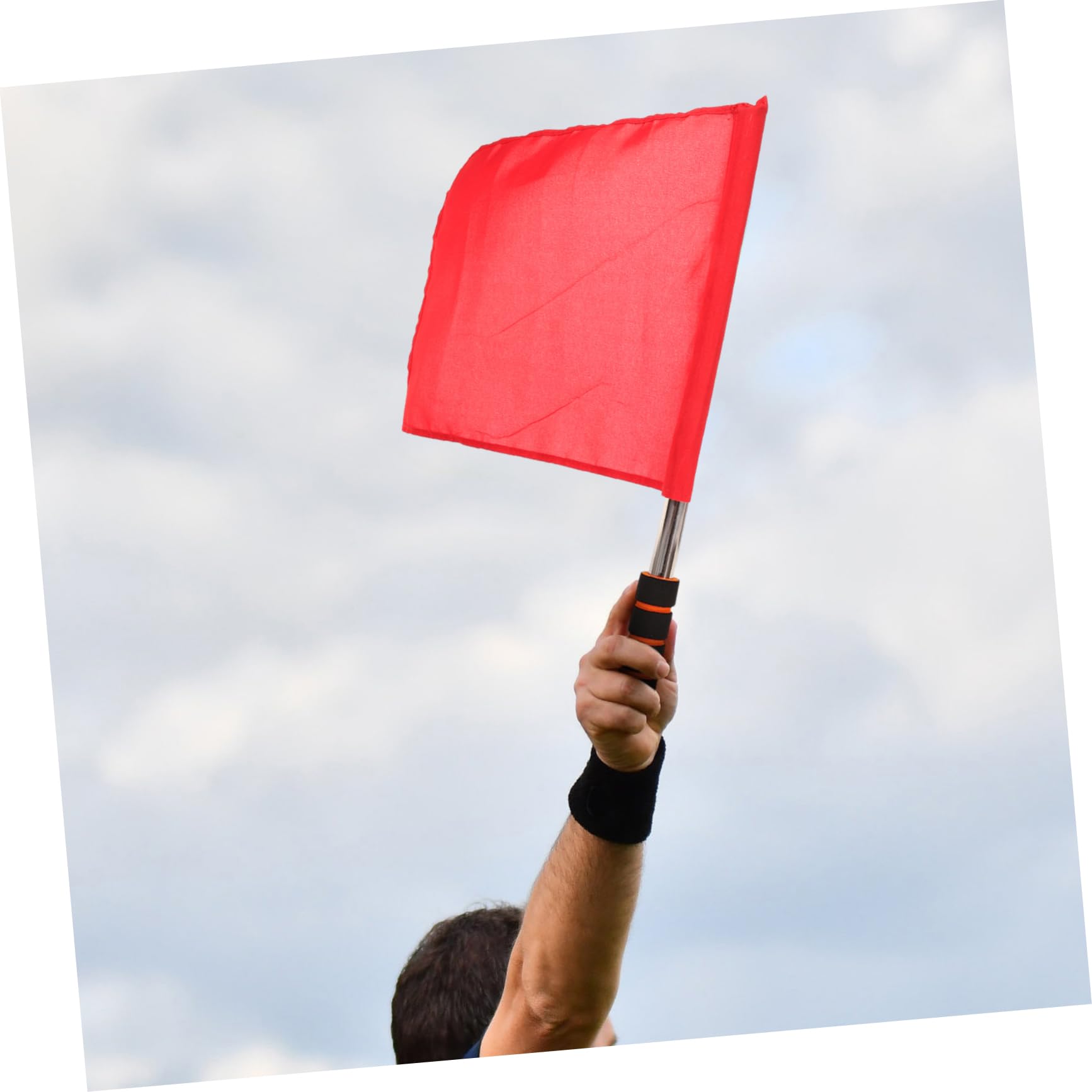10pz Bandiere per Arbitro Calcio in Acciaio Inossidabile e Poliestere, Leggere ad Alta Visibilità per Partite e Competizioni Sportive
