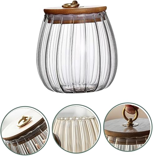 Miniatura 4 de SHOWERORO Tarros de caramelo Recipiente de vidrio con tapa Contenedores de vidrio con tapas Recipiente hermético de almacenamiento de alimentos