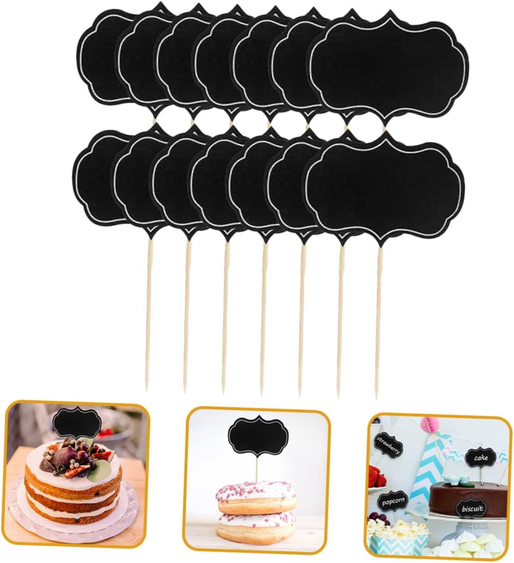 80 Piece Black Paper Cheese Markers for Buffet Food Labels