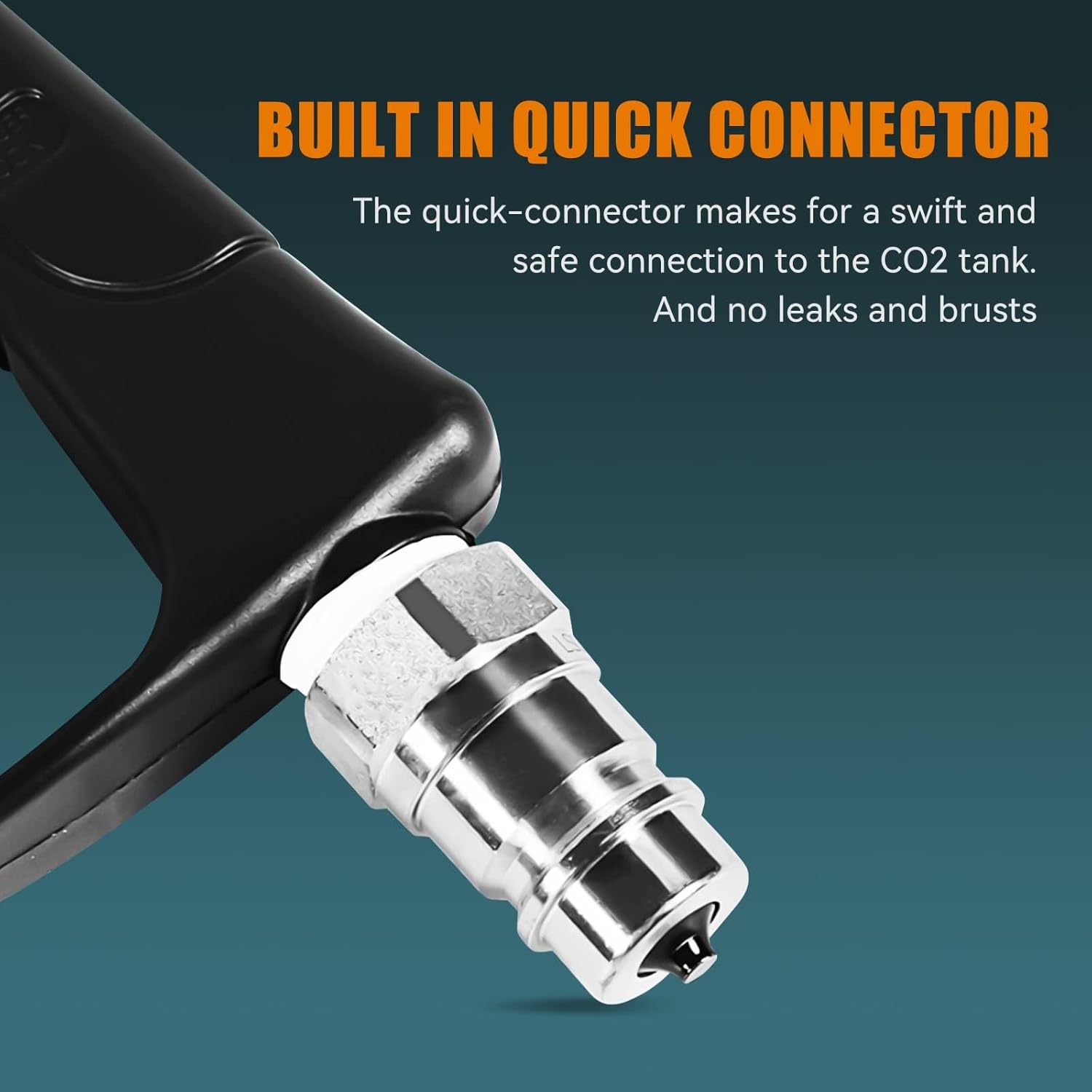 Built-in quick connector on MOKA SFX CO2 Blaster