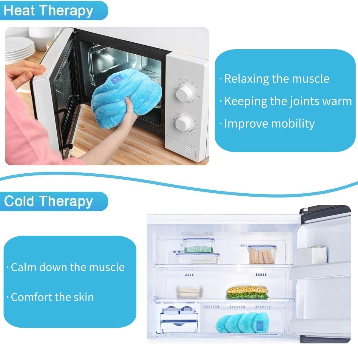 Relief Expert Microwave Neck Heating Wrap with Moist Heat, Microwave Heating Pad for Neck for Hot Cold Therapy