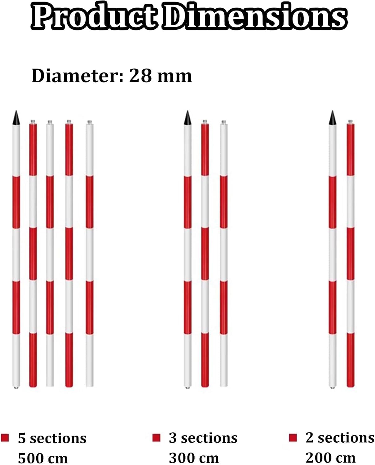 Wysoka dokładność Aluminiowy słup pomiarowy dla budownictwa i inżynierii(Thick,118.11 inch/300 cm)
